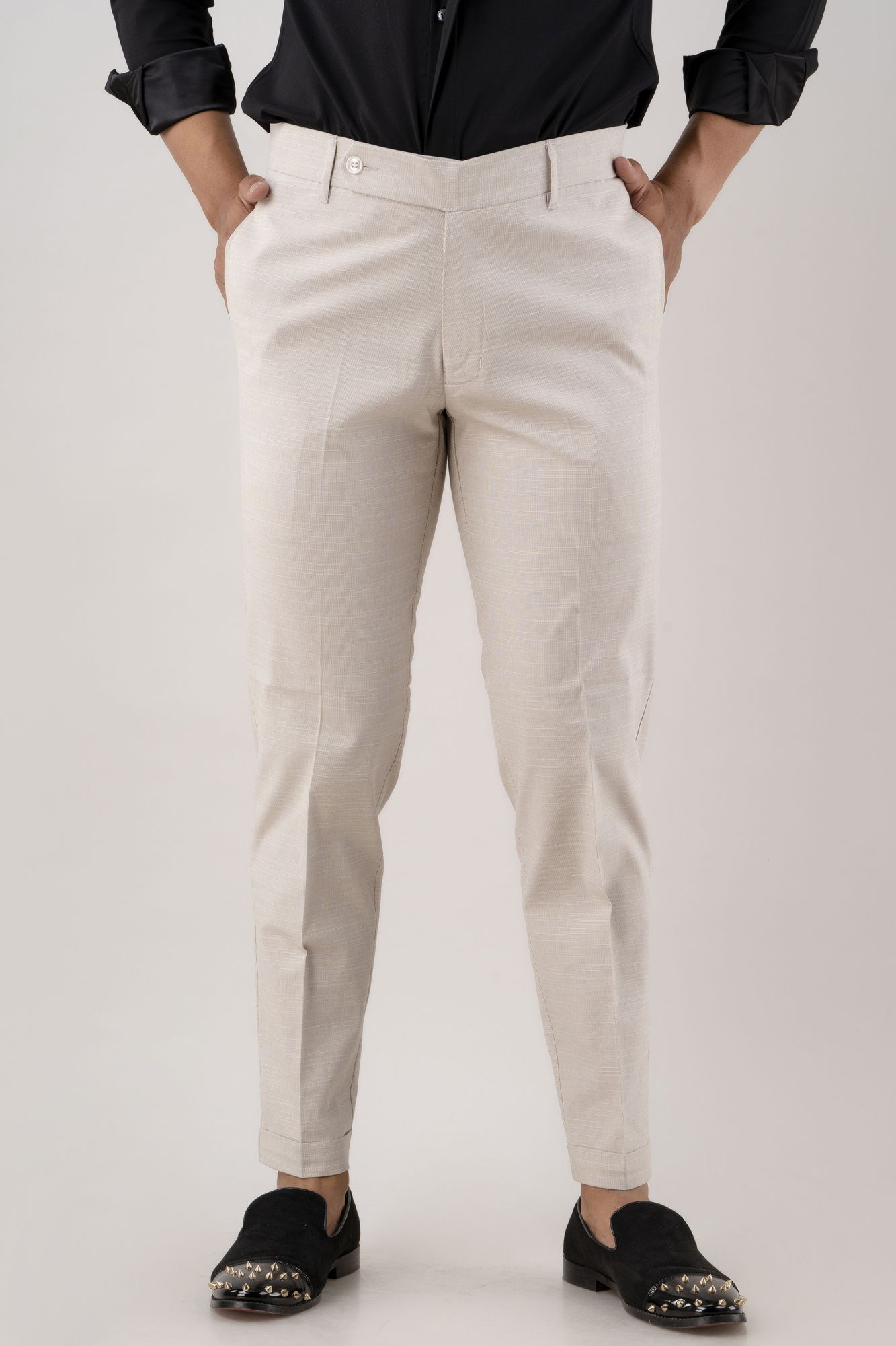 Tailored Fit Pants In Ivory