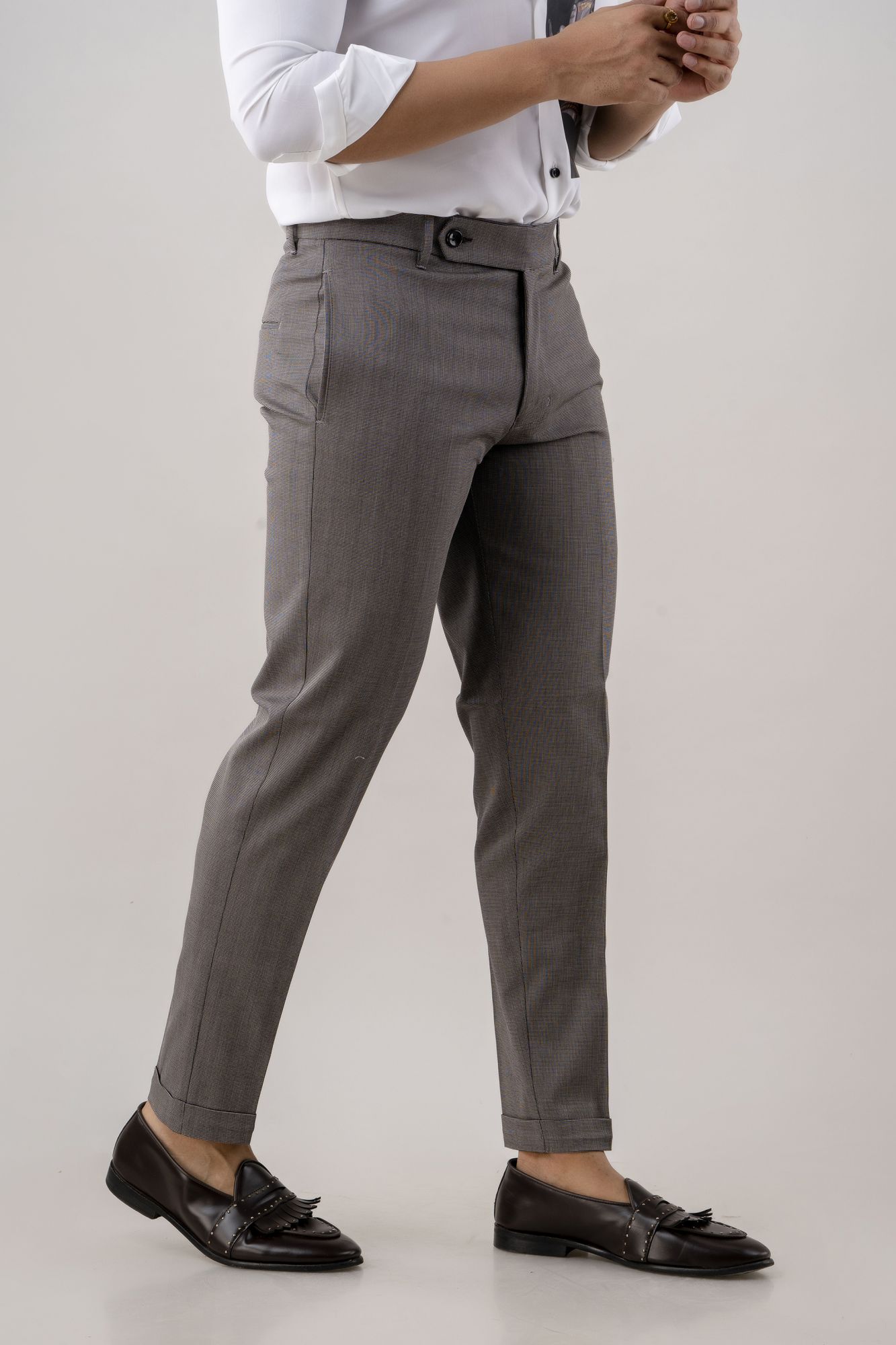 Textured Pants In Grey