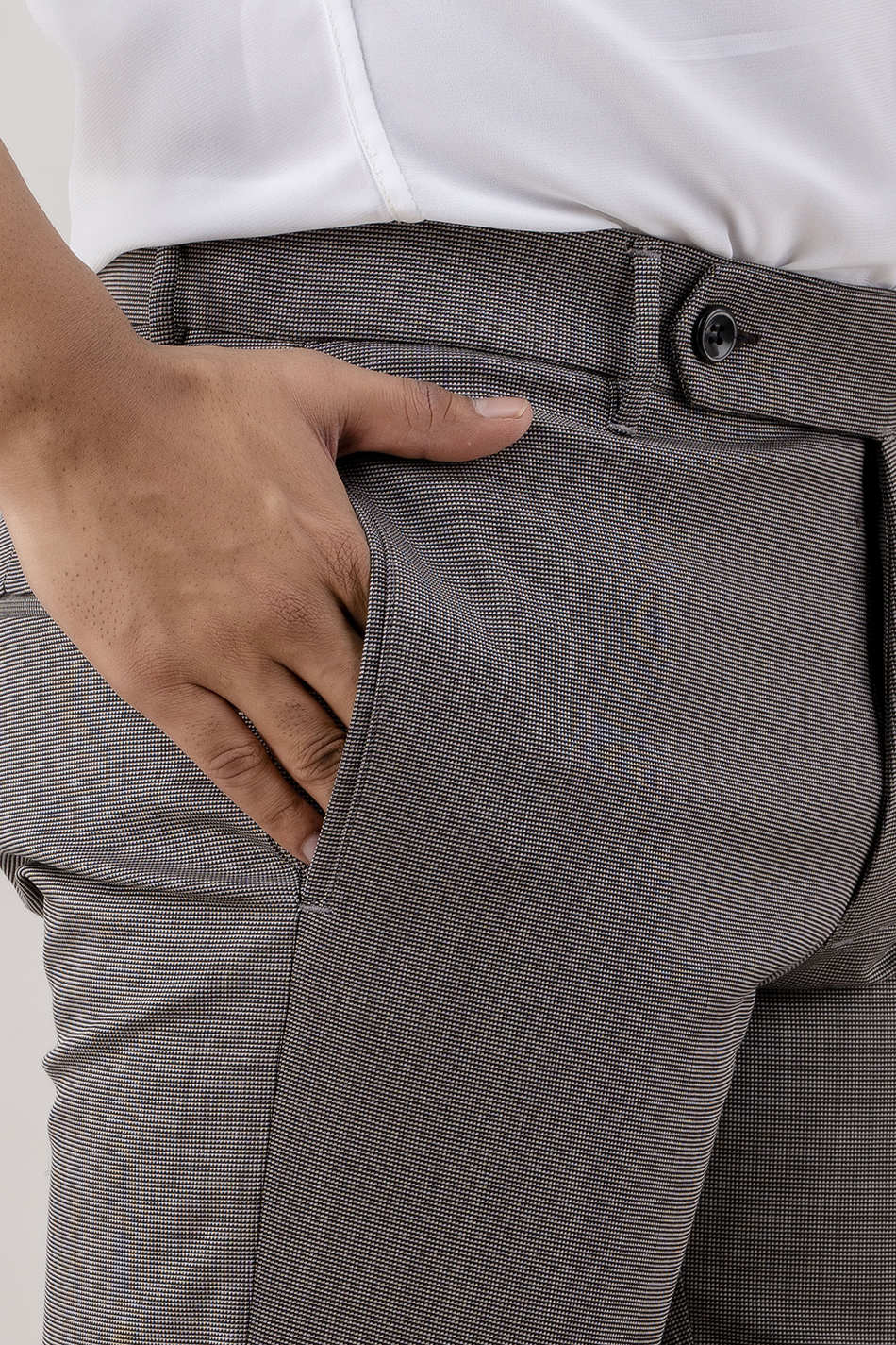 Textured Pants In Grey