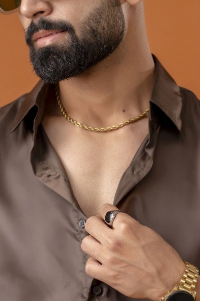 Brown Satin Oversized Shirt
