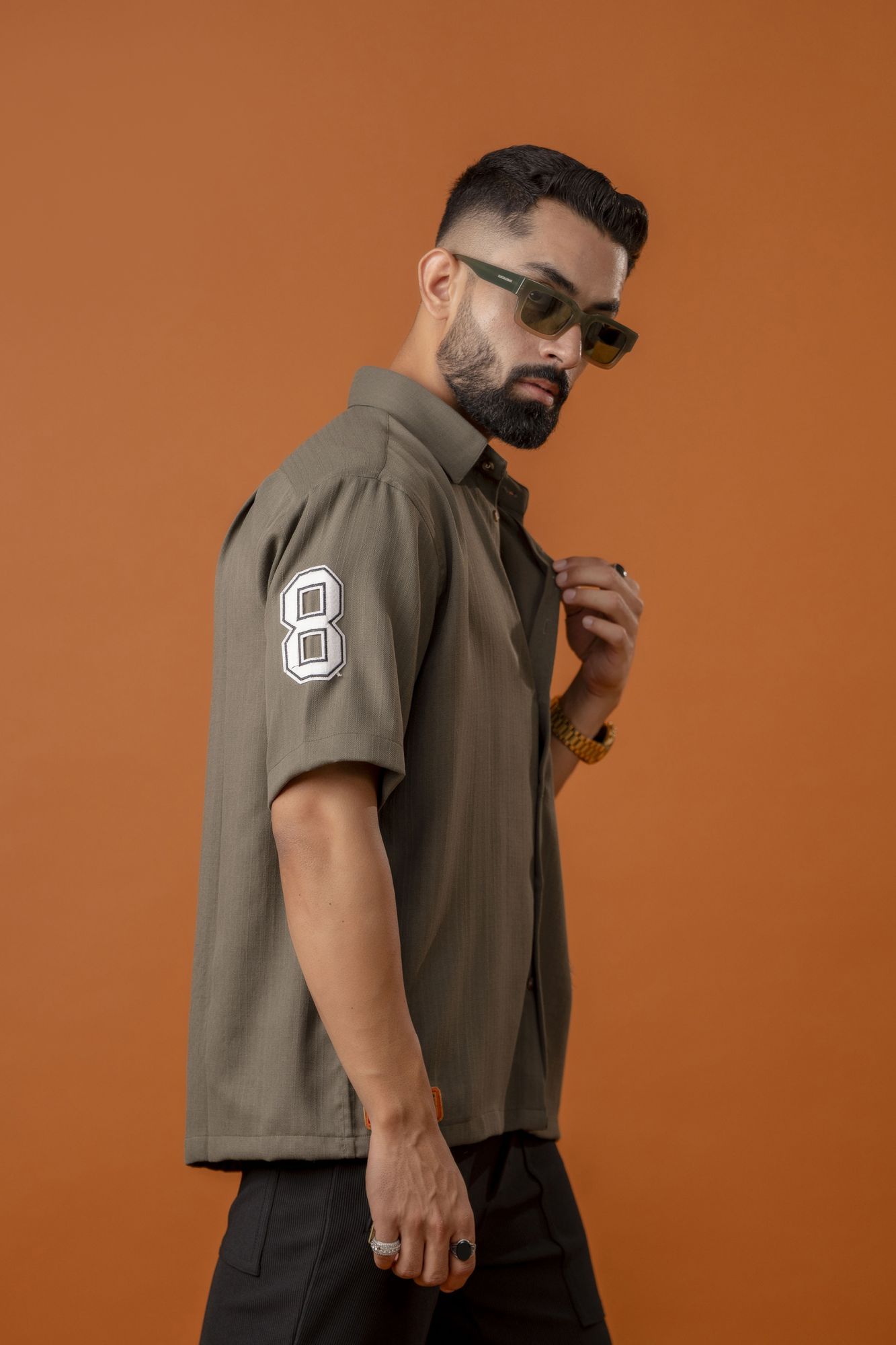 Pathcy Baggy Shirt In Olive