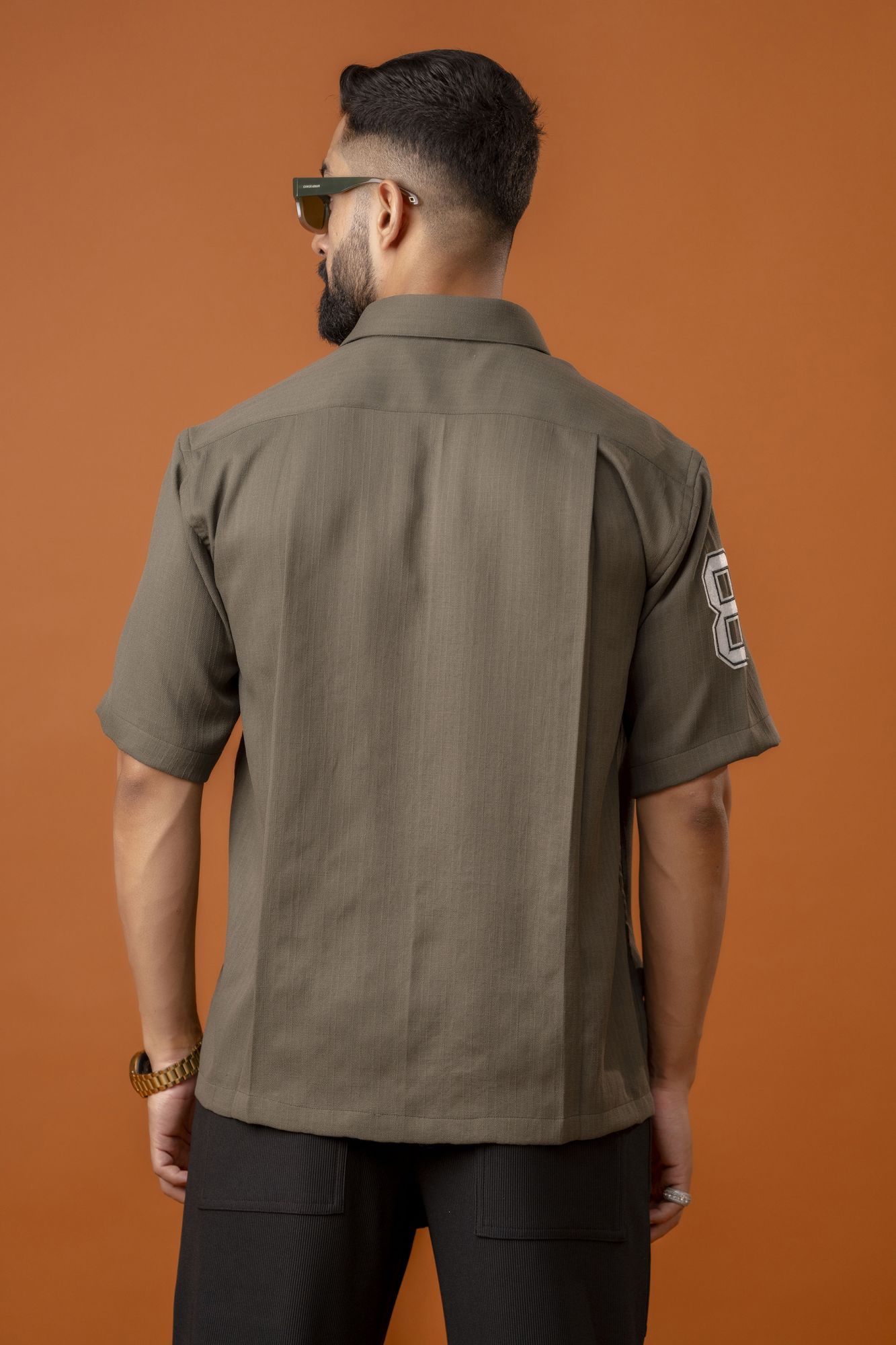 Pathcy Baggy Shirt In Olive
