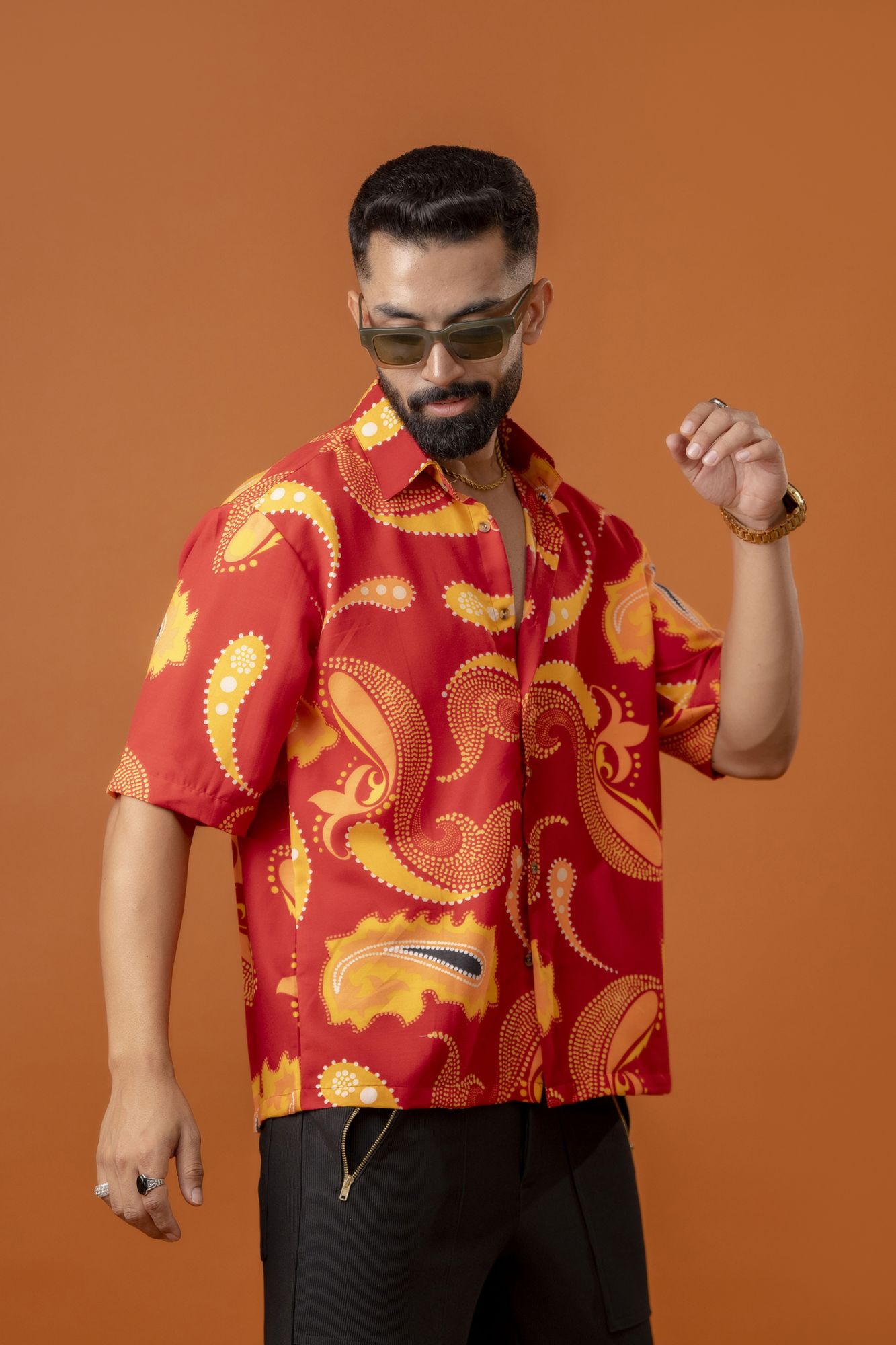 Printed Flowing Baggy Shirt