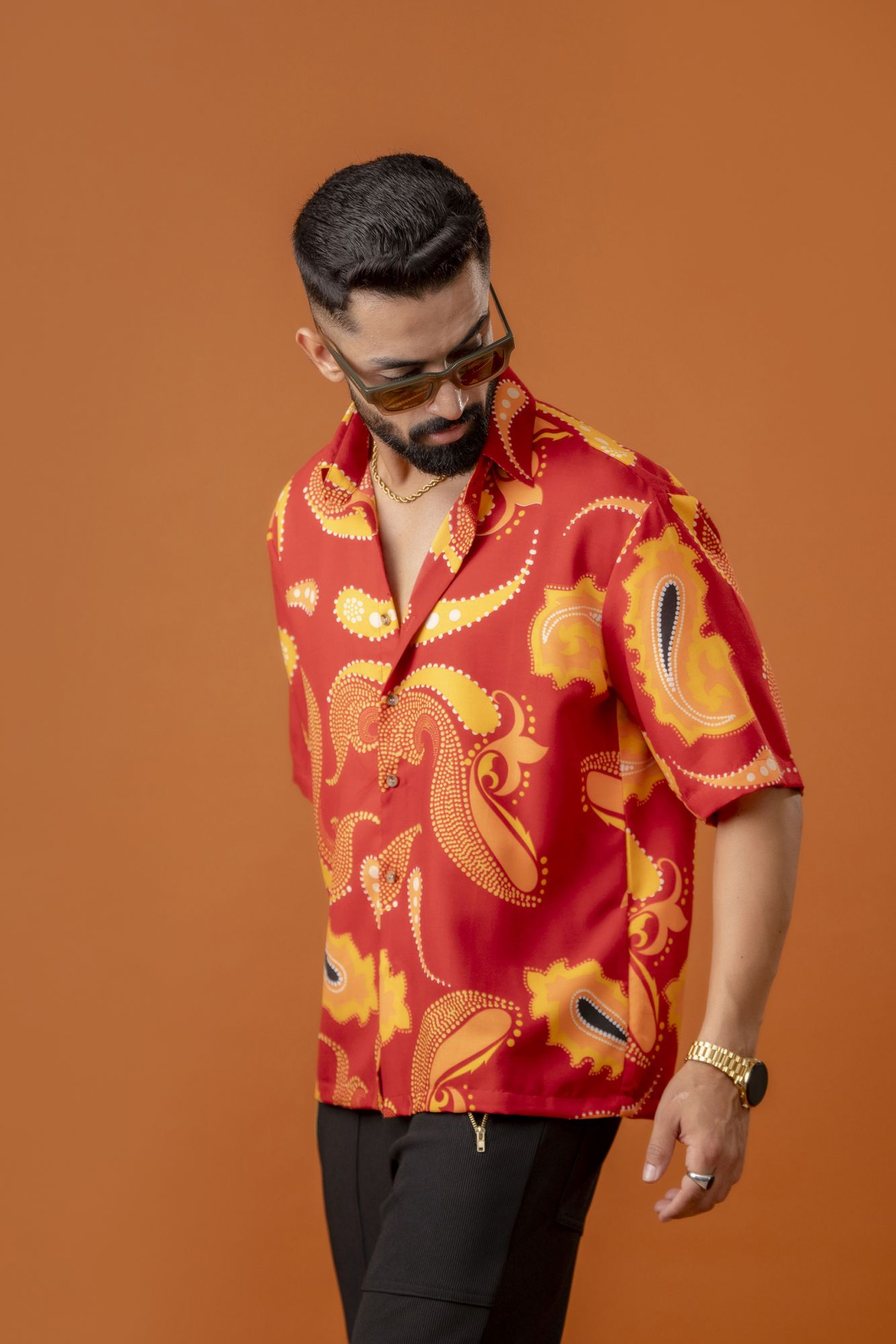 Printed Flowing Baggy Shirt