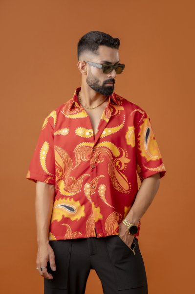 Printed Flowing Baggy Shirt