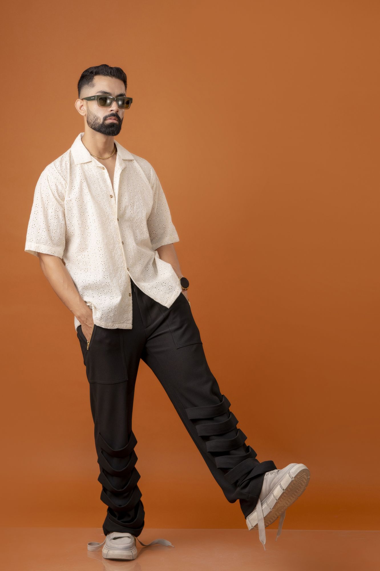 Schiffli Shirt In Off White