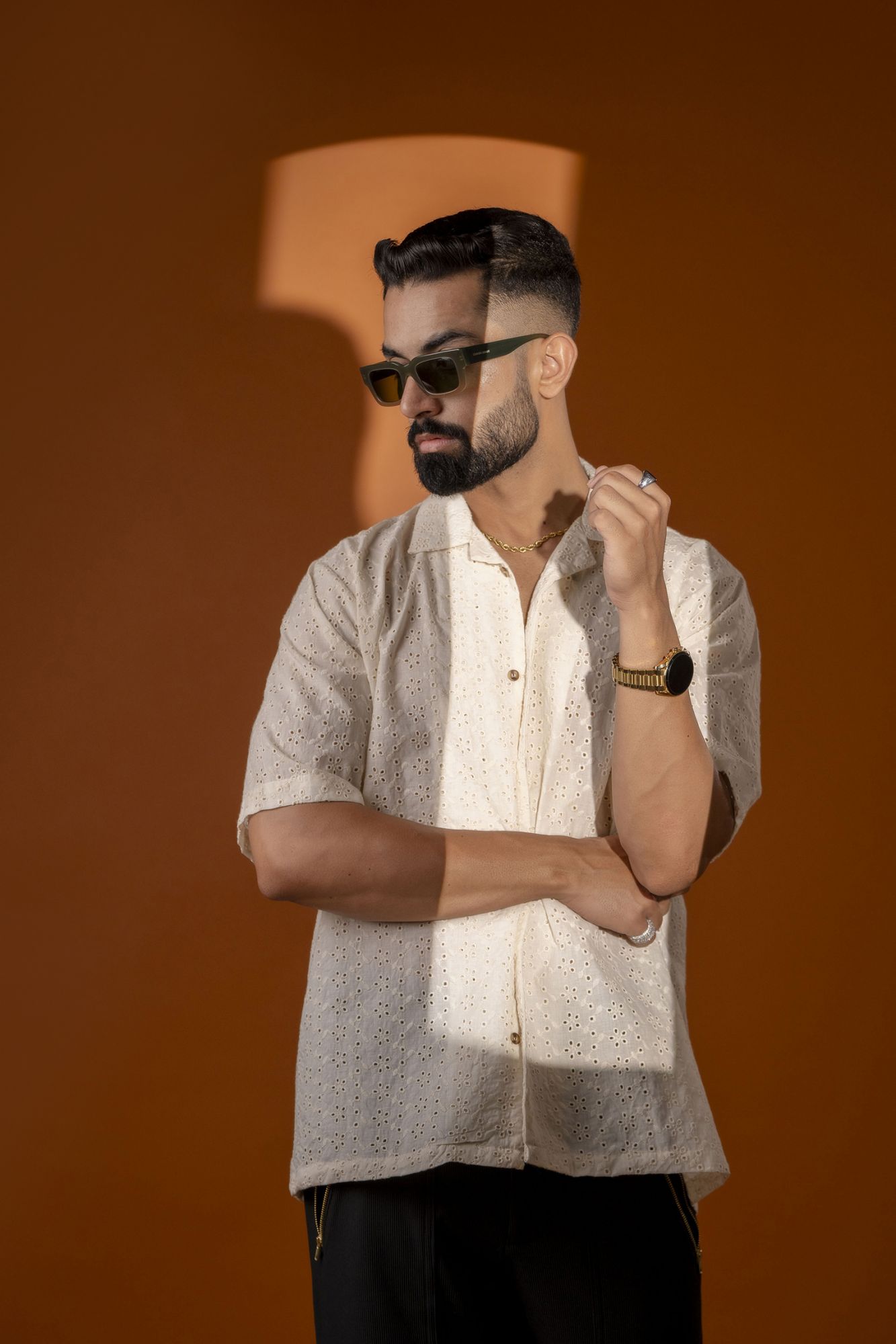 Schiffli Shirt In Off White