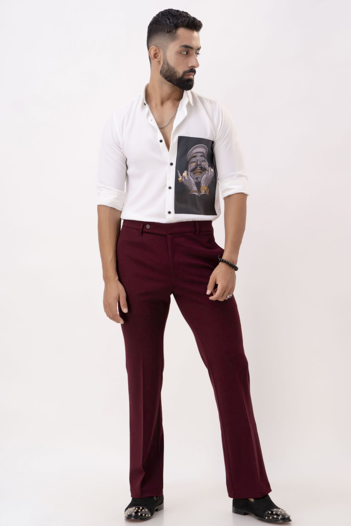 Bootcut Pants In Wine