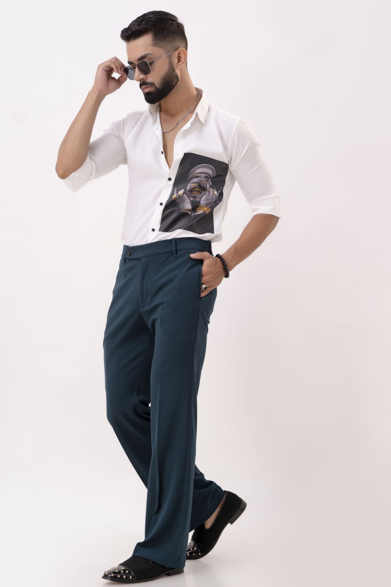 Bootcut Pants In Bottle Green