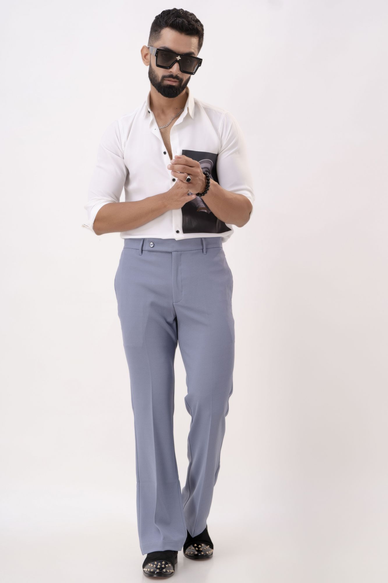 Bootcut Pants In Powder Blue