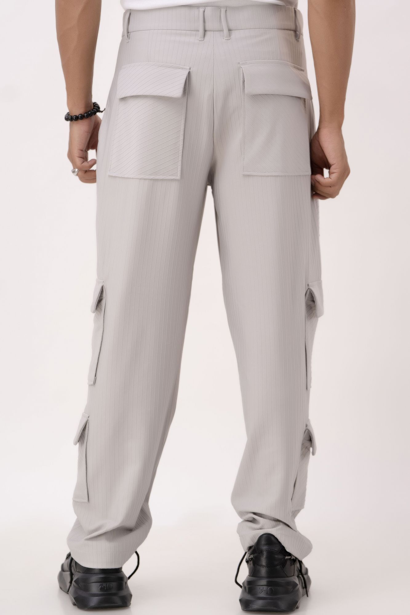 Self Striped Parallel Cargo Pants