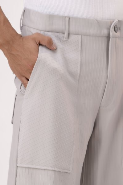 Self Striped Parallel Cargo Pants