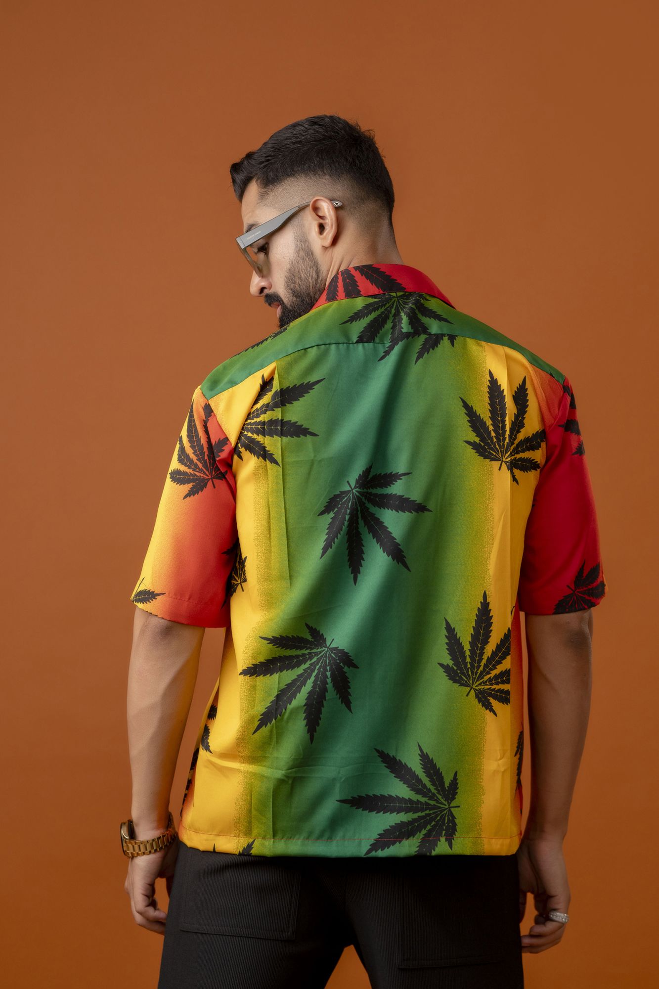 Multicolor Leaf Print Flowing Shirt