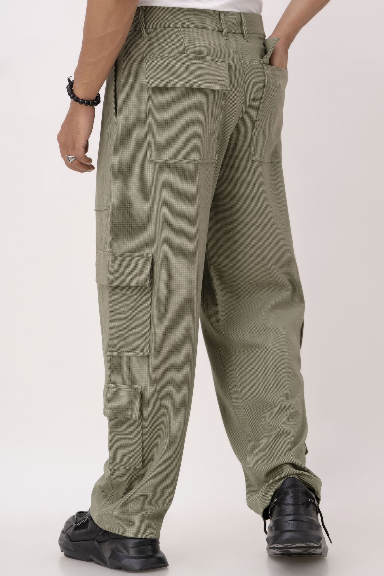 Textured Olive Cargo Pants