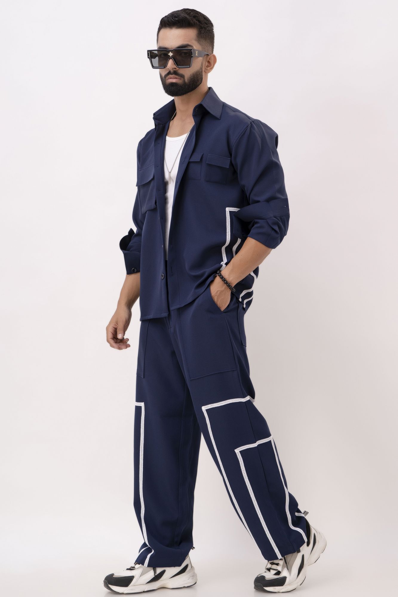 Laced Up Blue Shacket