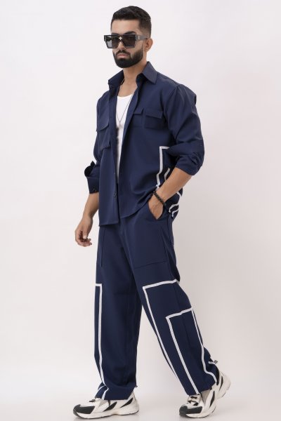 Laced Up Blue Shacket