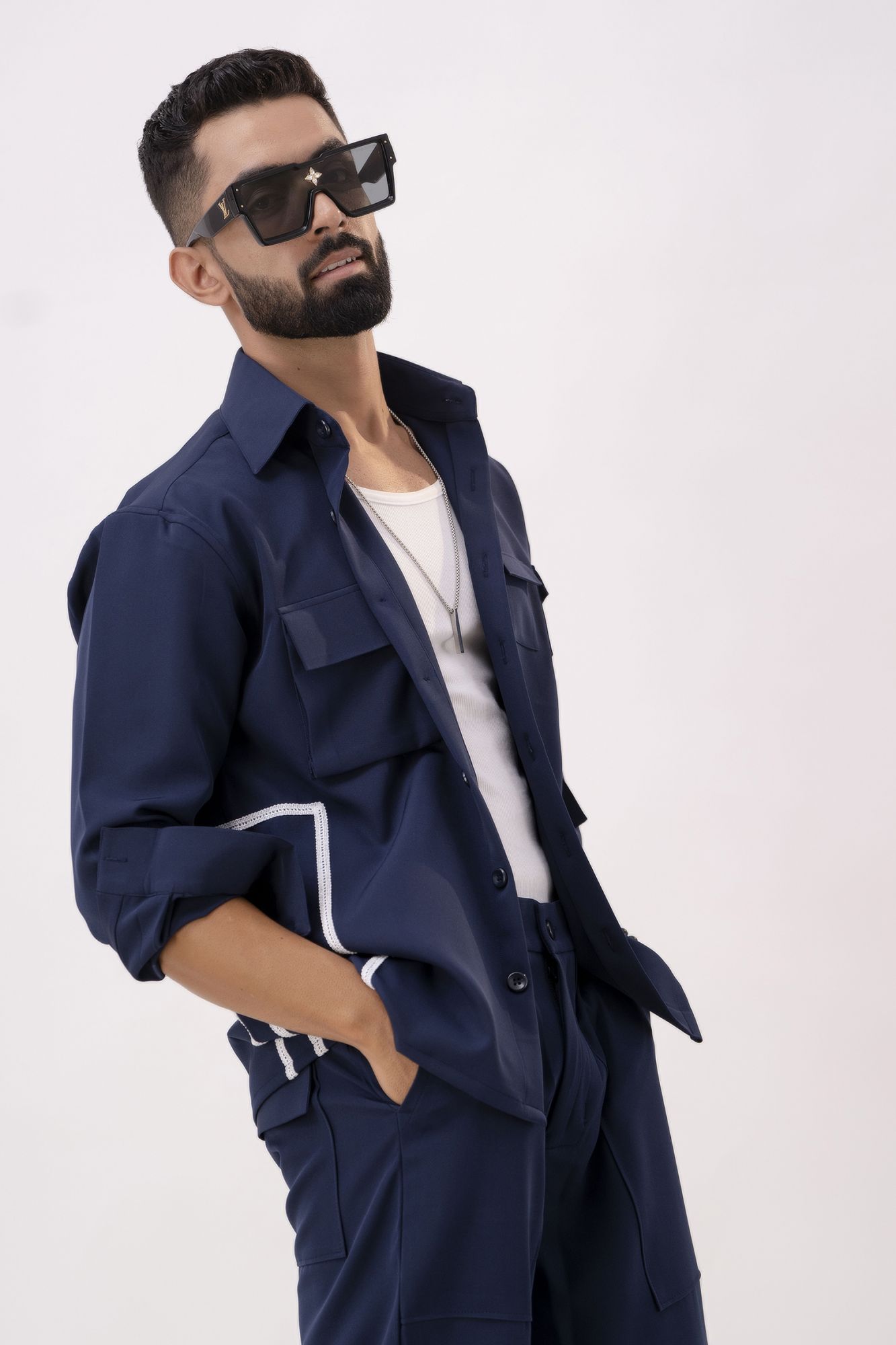 Laced Up Blue Shacket