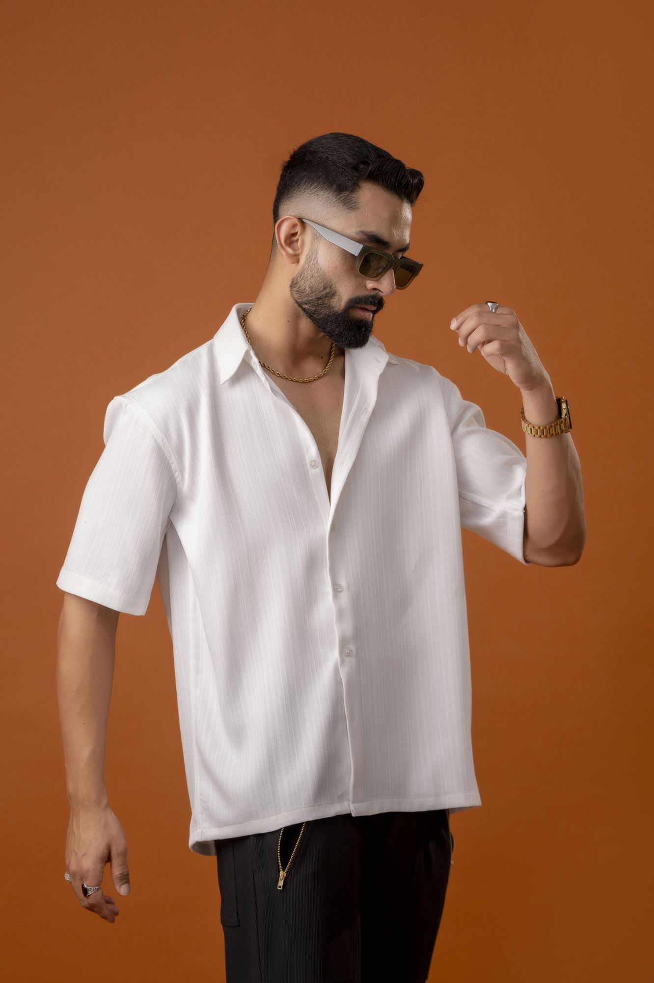 Malai Linen Baggy Shirt In White