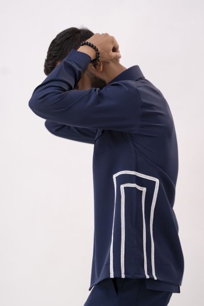 Laced Up Blue Shacket