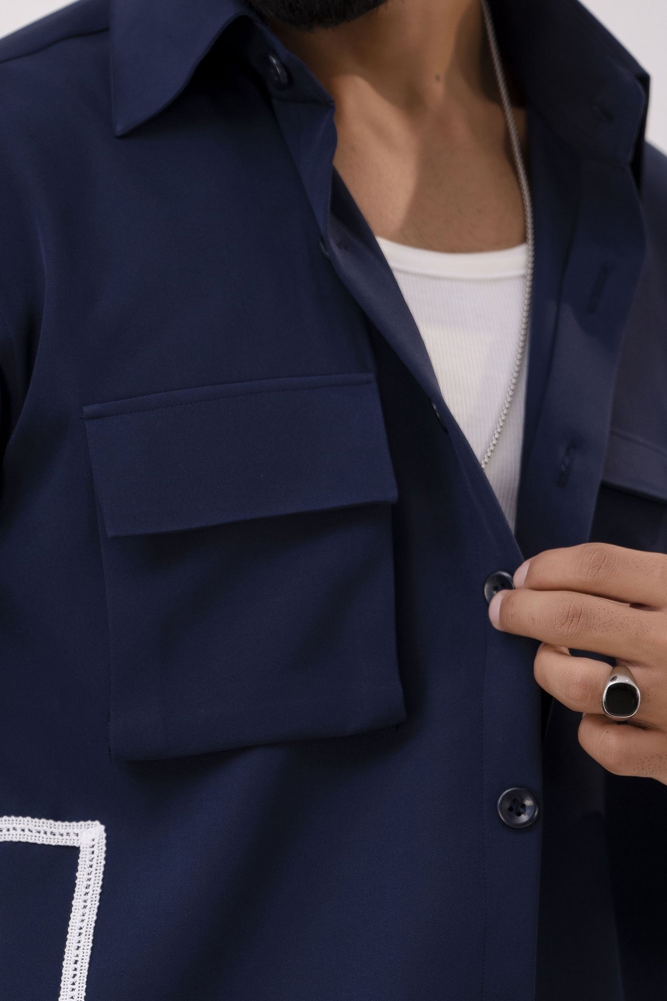 Laced Up Blue Shacket