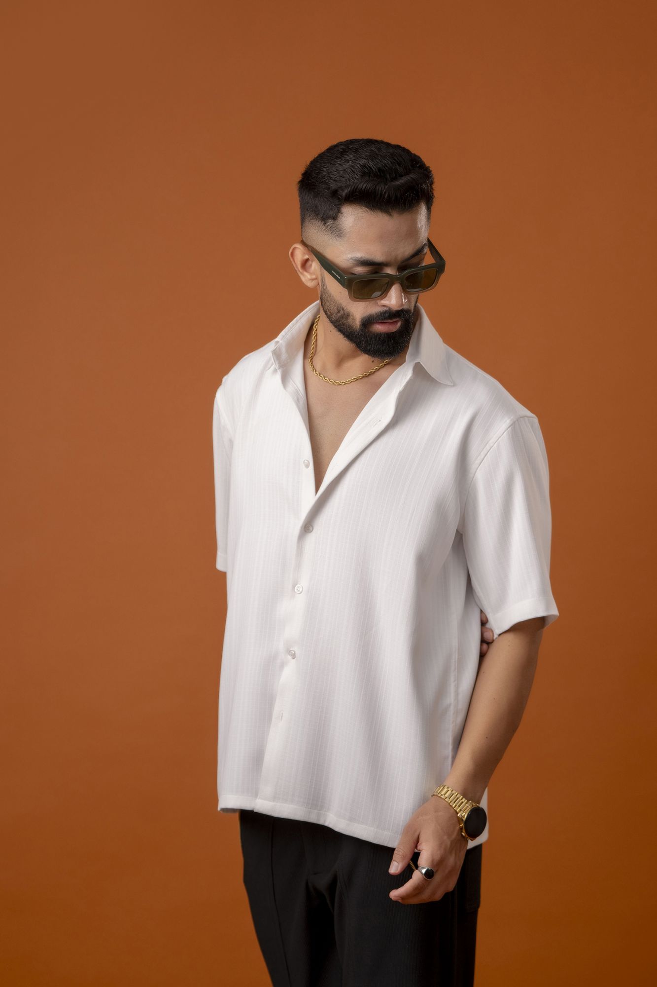 Malai Linen Baggy Shirt In White