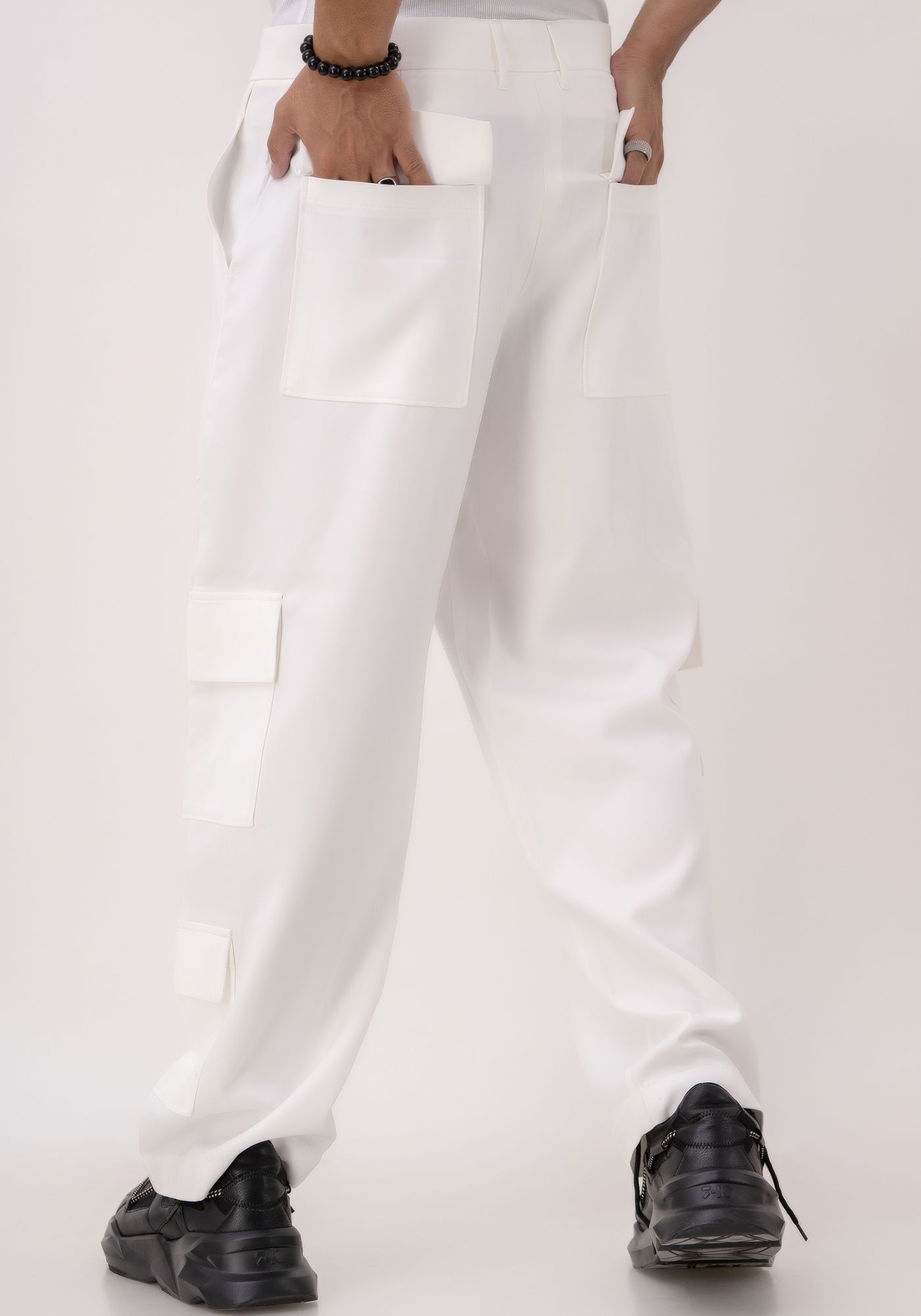 Parallel White Cargo Pants