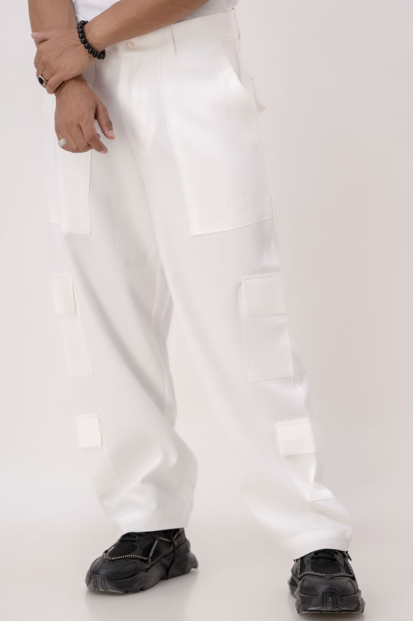 Parallel White Cargo Pants