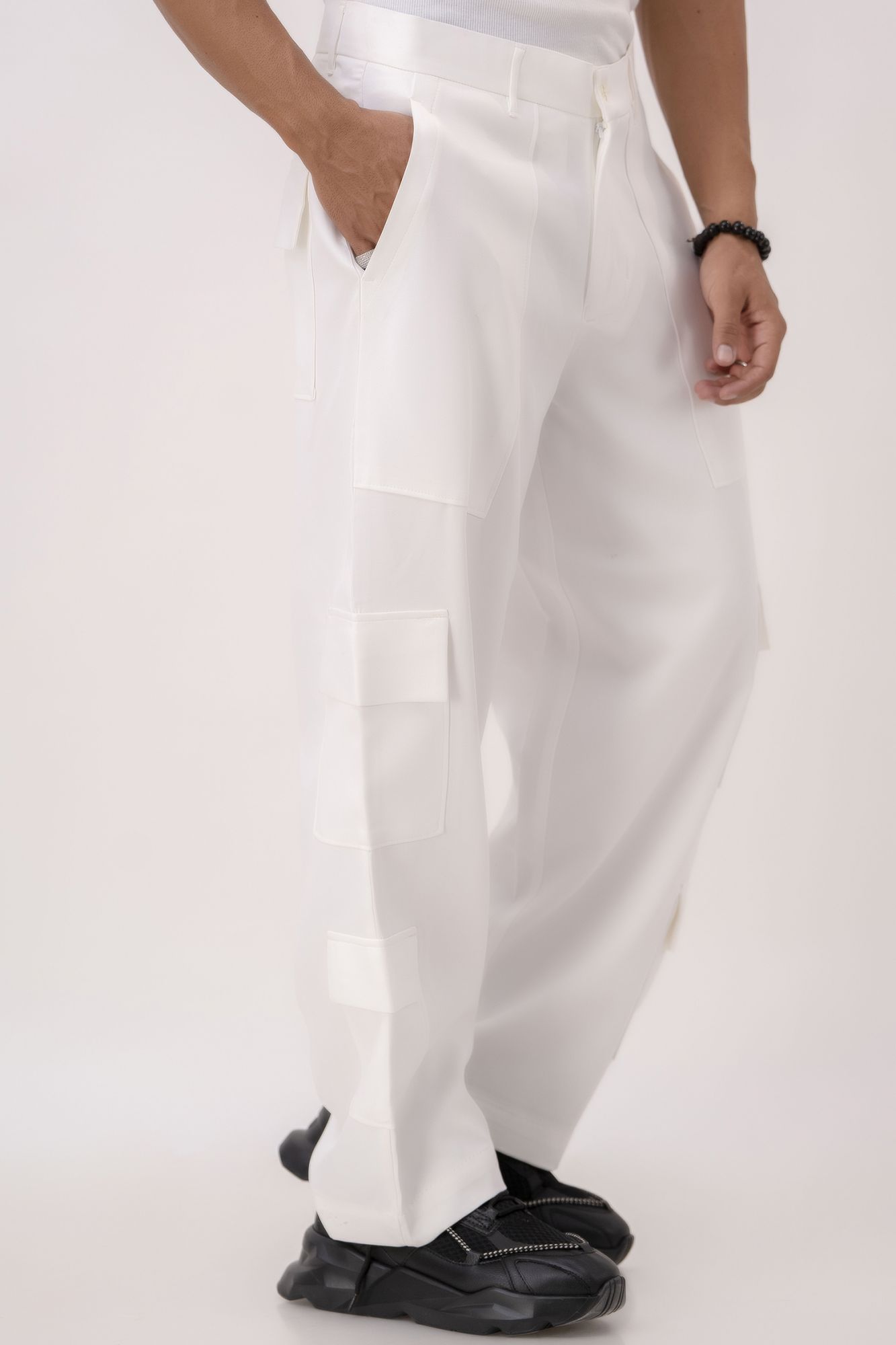 Parallel White Cargo Pants