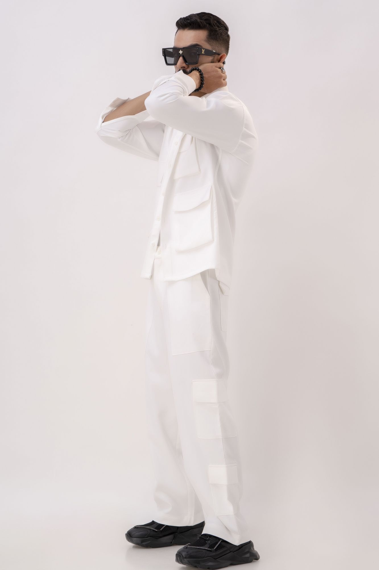 Parallel White Cargo Pants