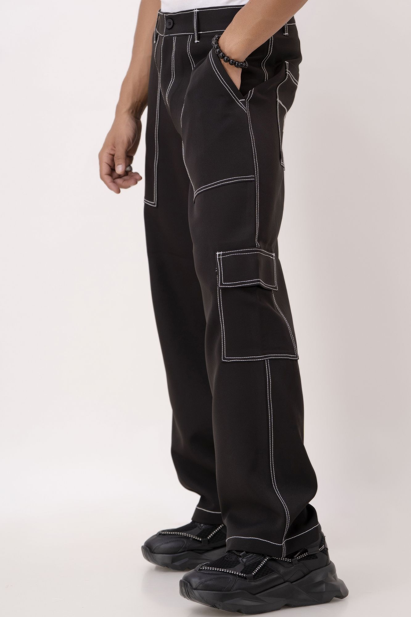 Threaded Black Pants