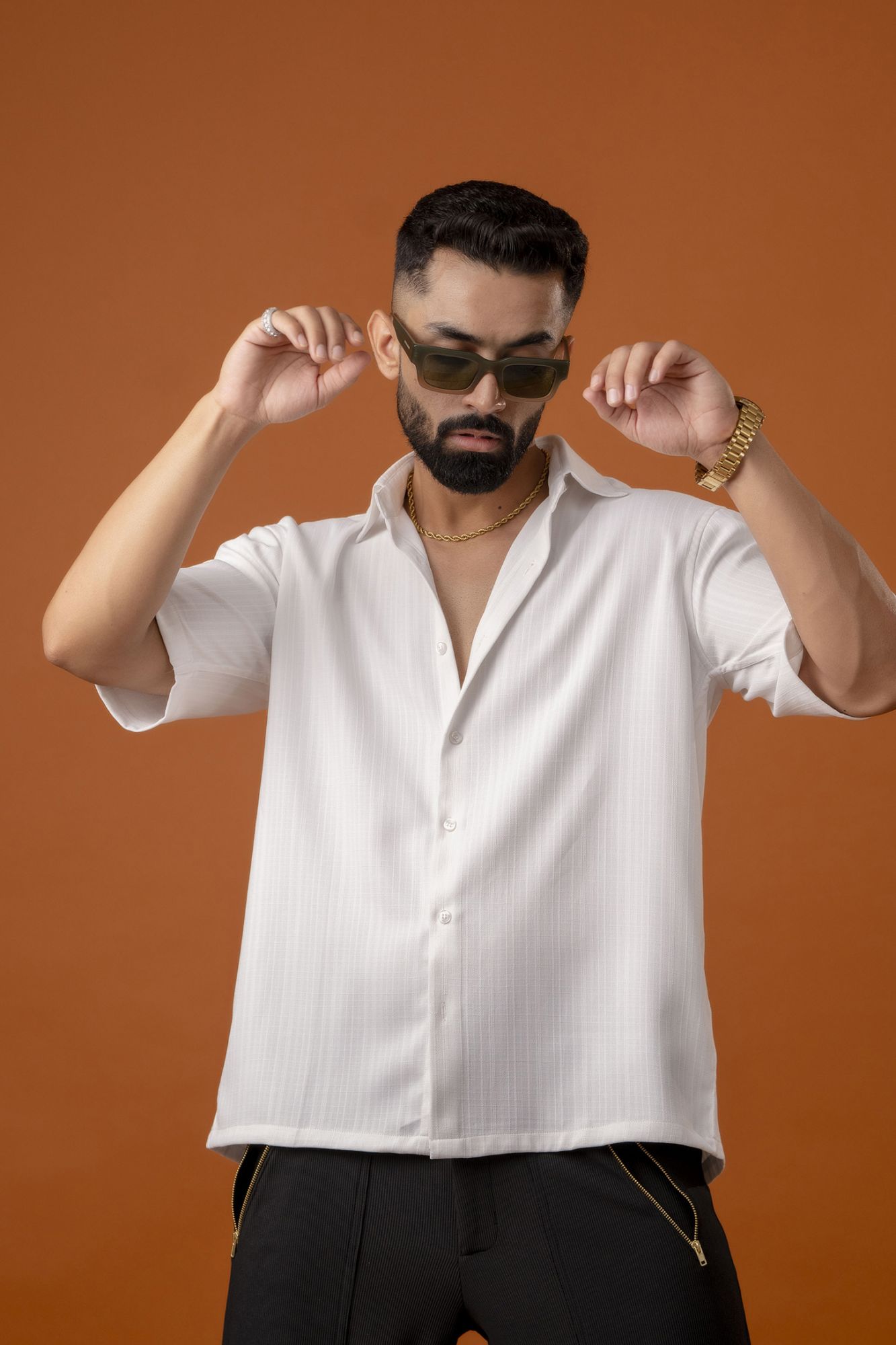 Malai Linen Baggy Shirt In White