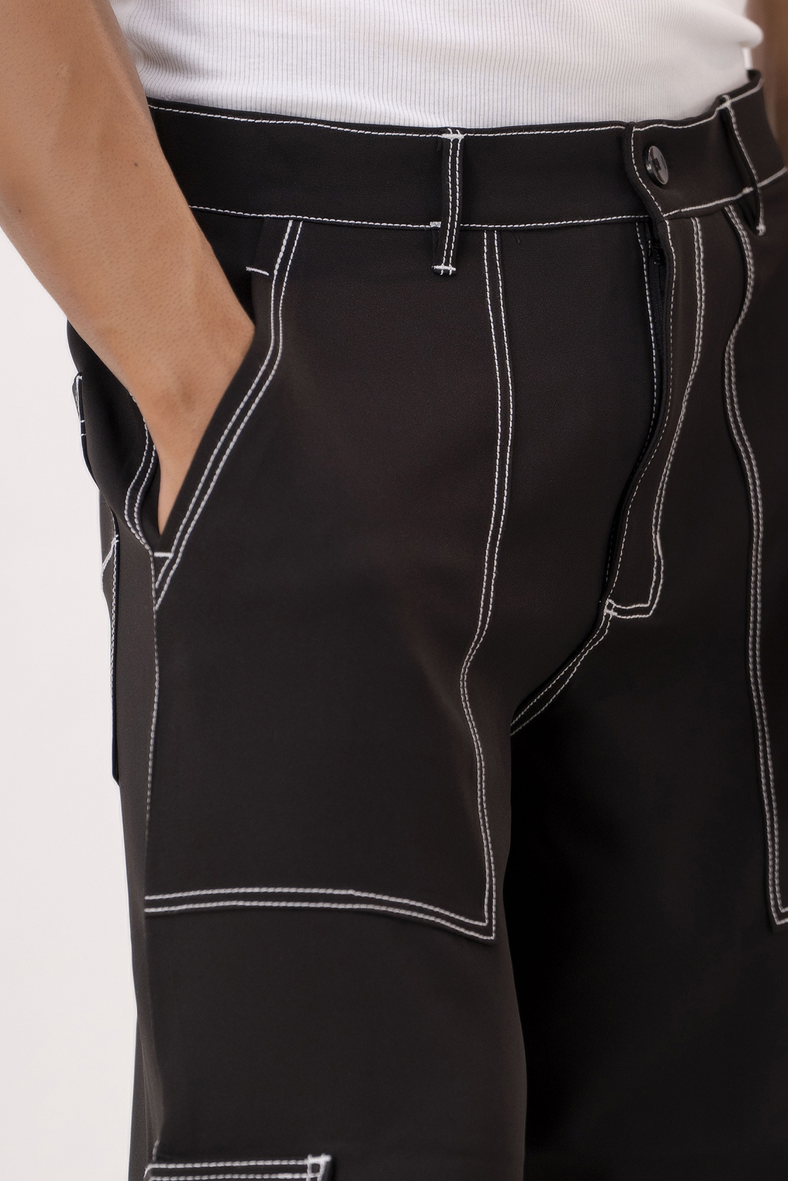 Threaded Black Pants