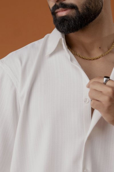 Malai Linen Baggy Shirt In White
