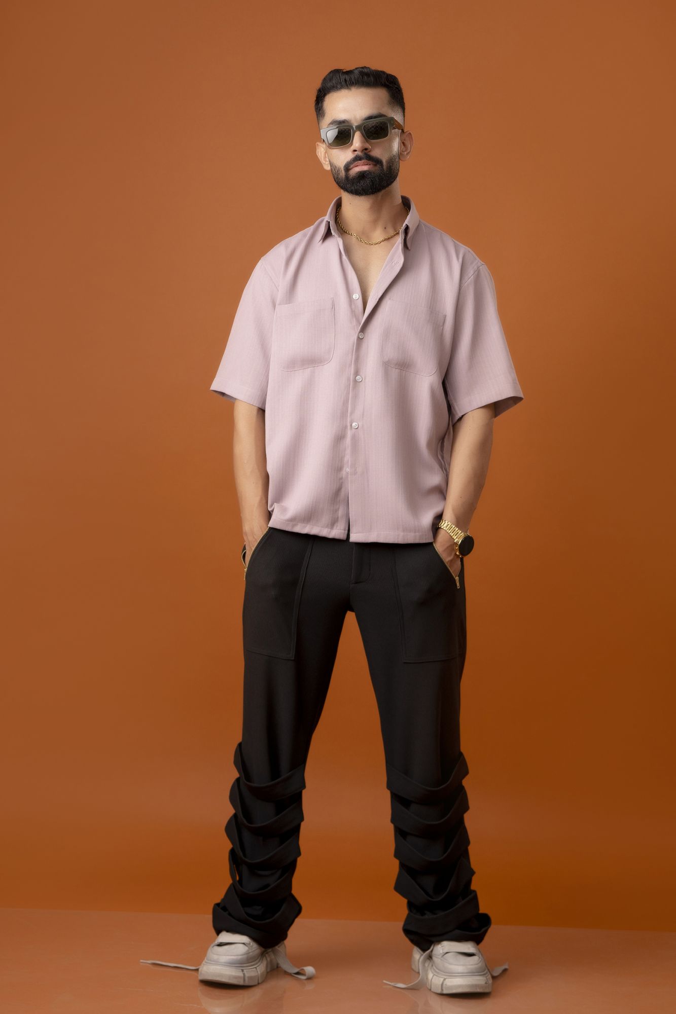 Malai Linen Baggy Shirt In Pink