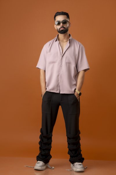 Malai Linen Baggy Shirt In Pink