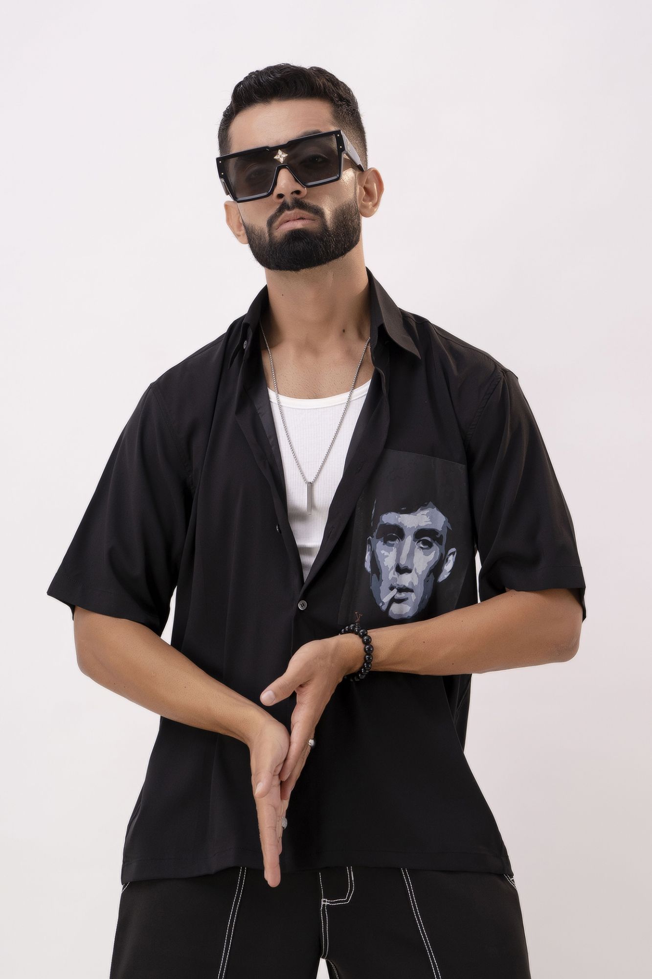 Thomas Shelby Oversized Shirt In Black