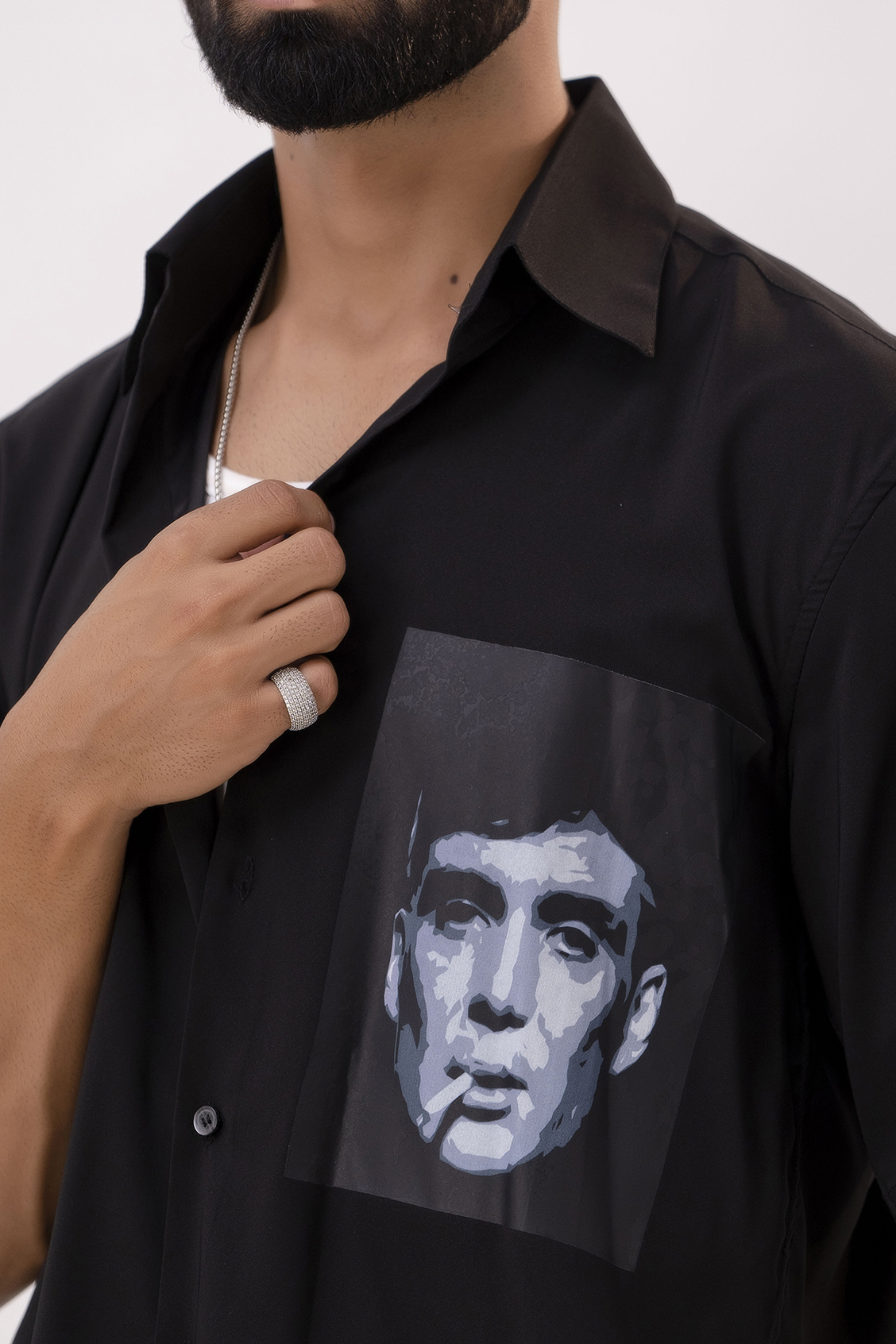 Thomas Shelby Oversized Shirt In Black