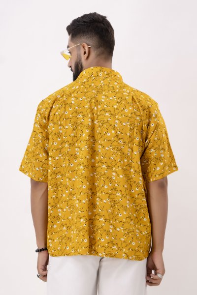 Printed Baggy Shirt In Yellow