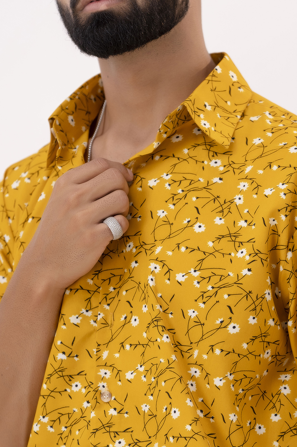 Printed Baggy Shirt In Yellow