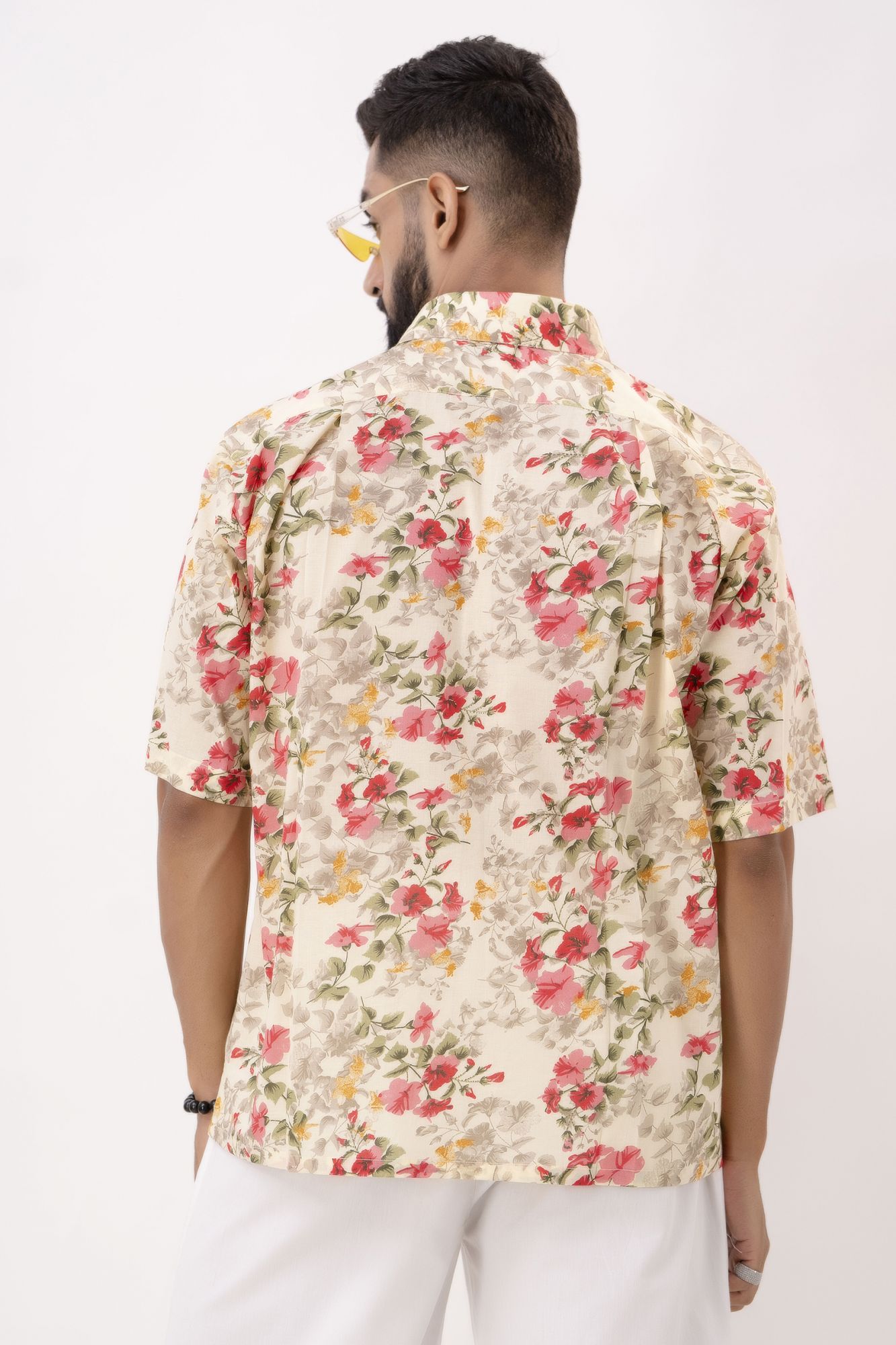 Oversized Printed Shirt In Peach