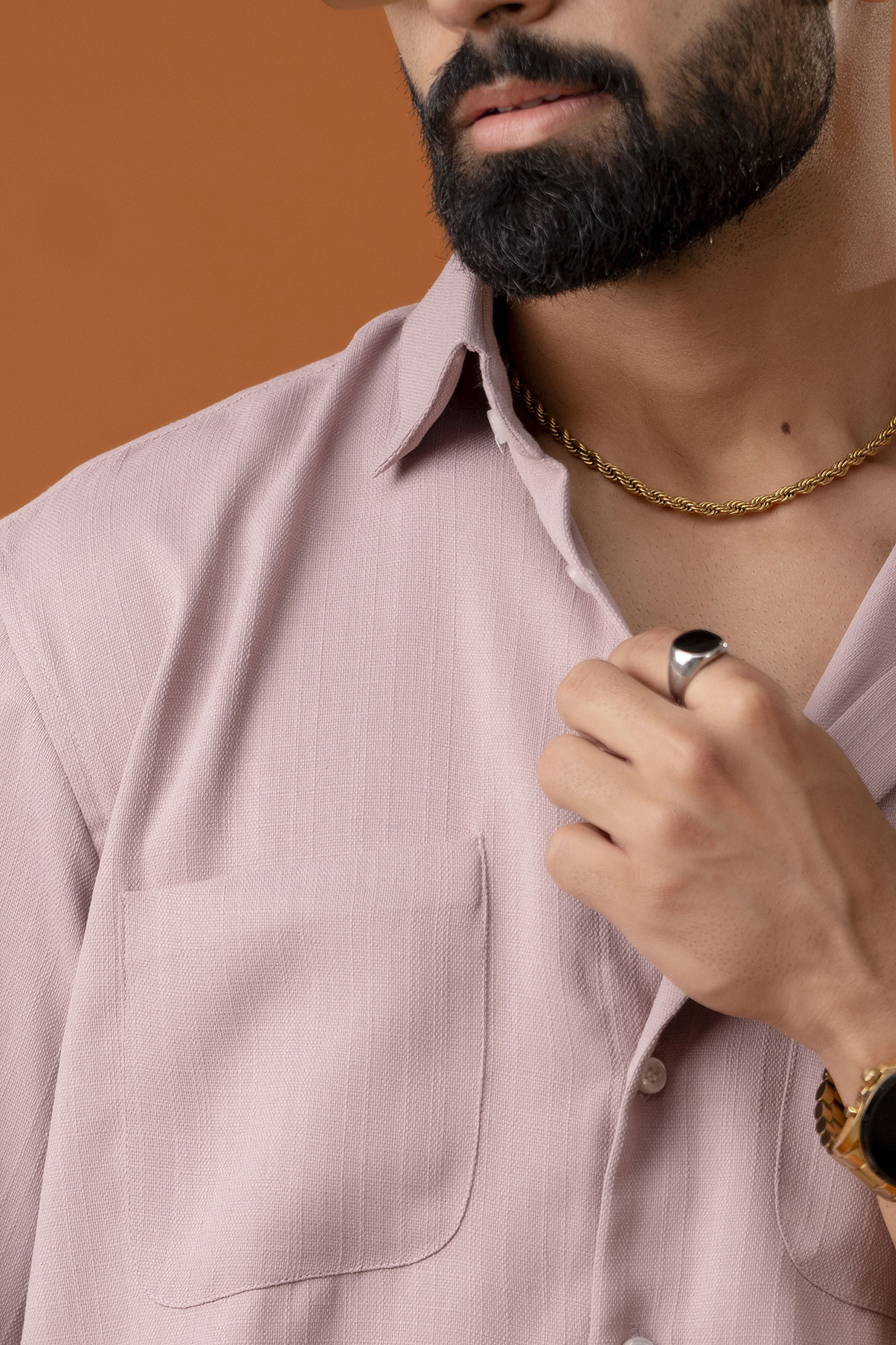 Malai Linen Baggy Shirt In Pink