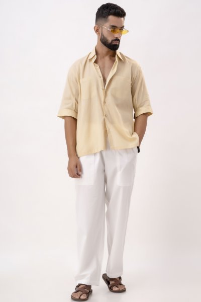 Oversized Shirt In Beige