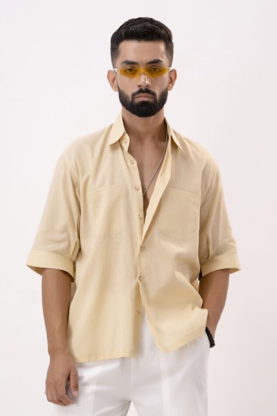 Oversized Shirt In Beige