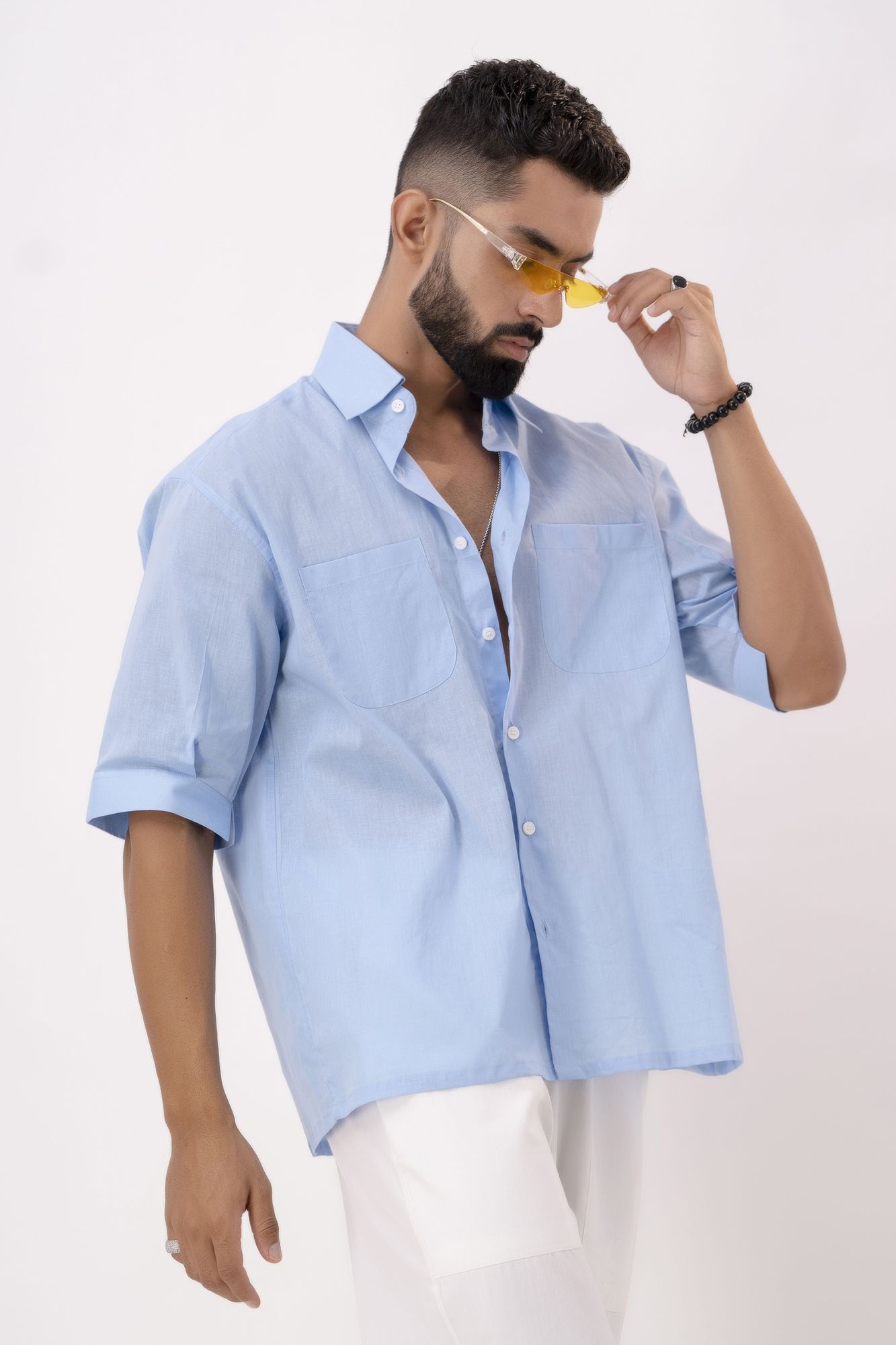 Oversized Shirt In Powder Blue