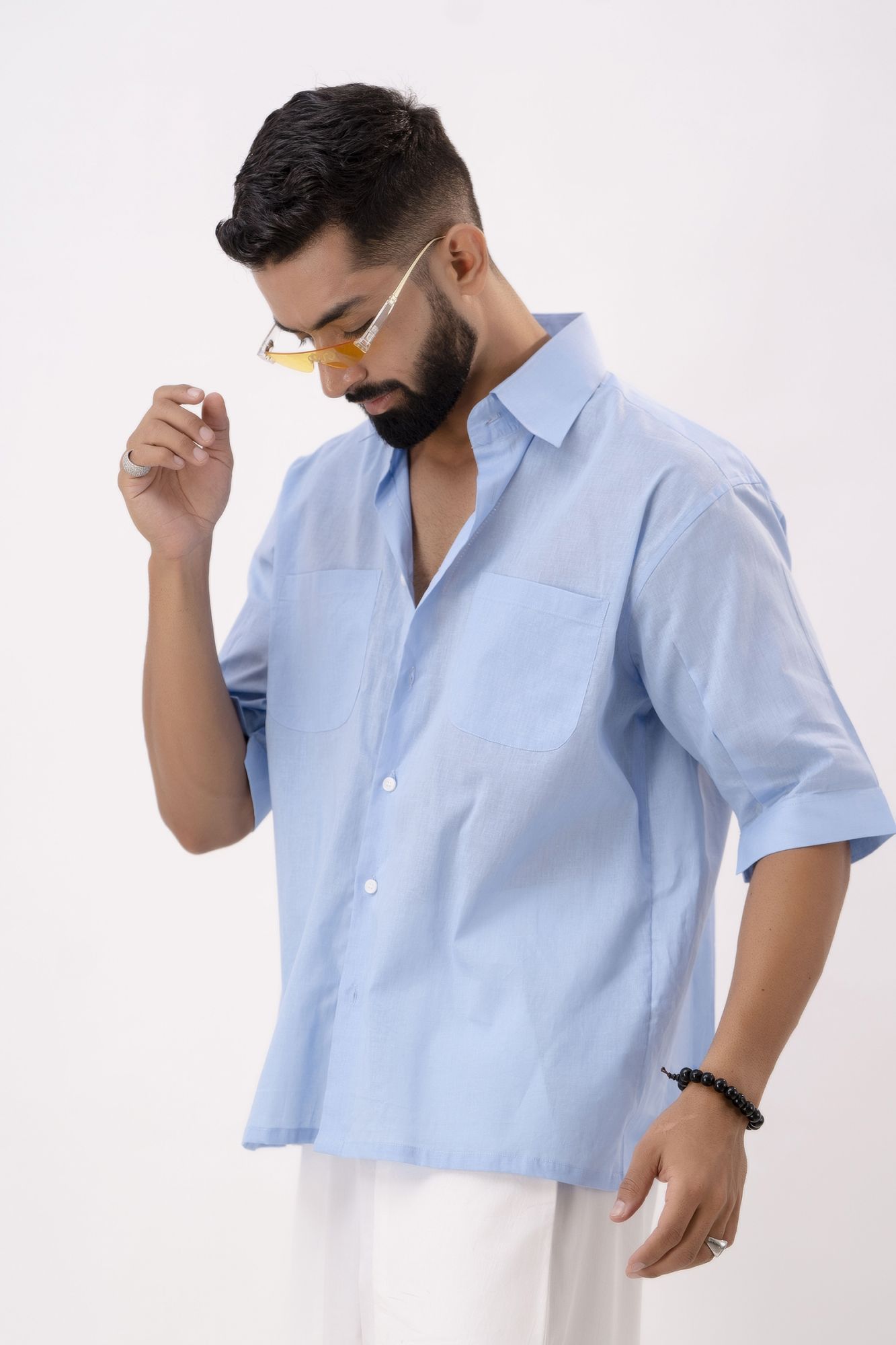 Oversized Shirt In Powder Blue
