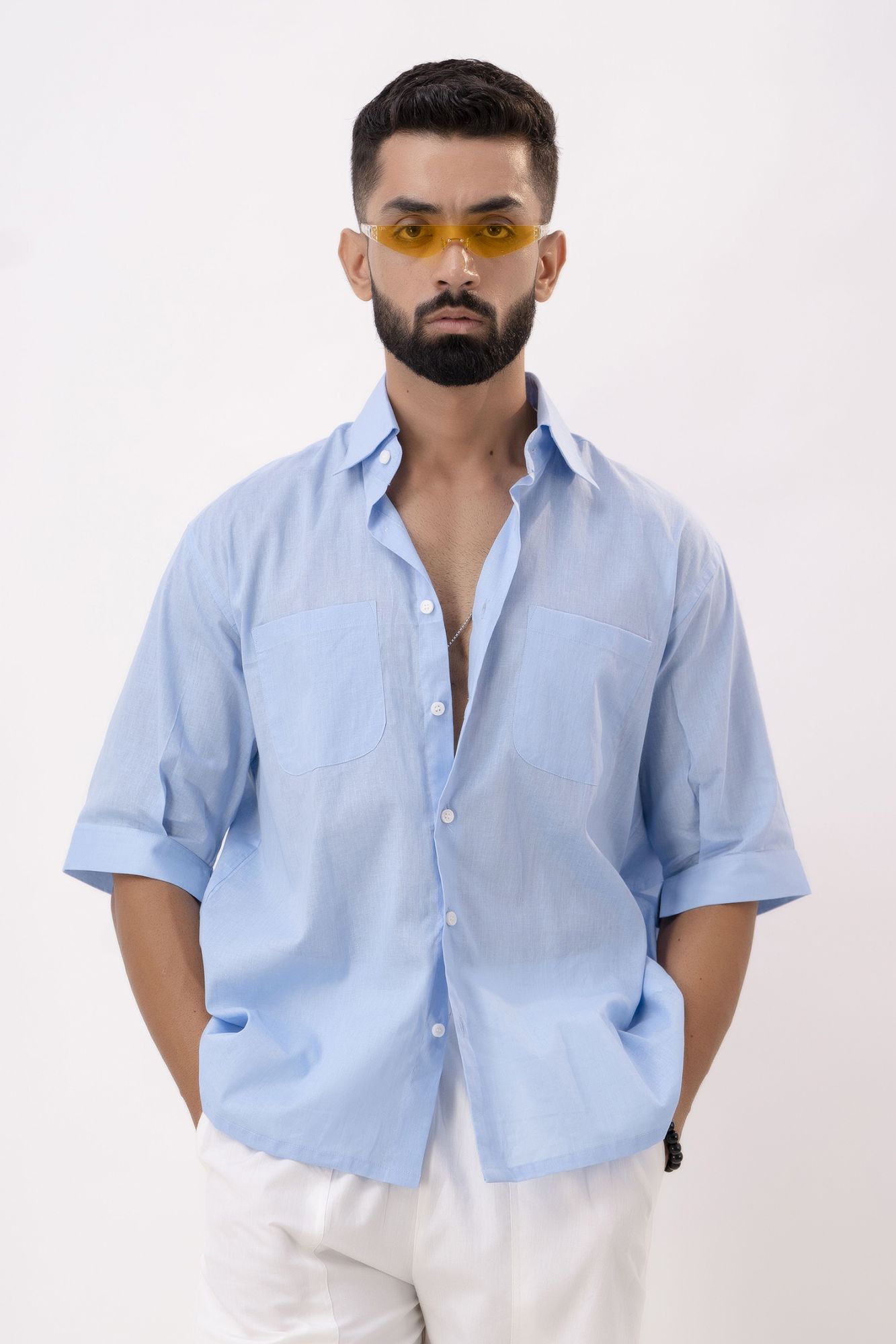 Oversized Shirt In Powder Blue