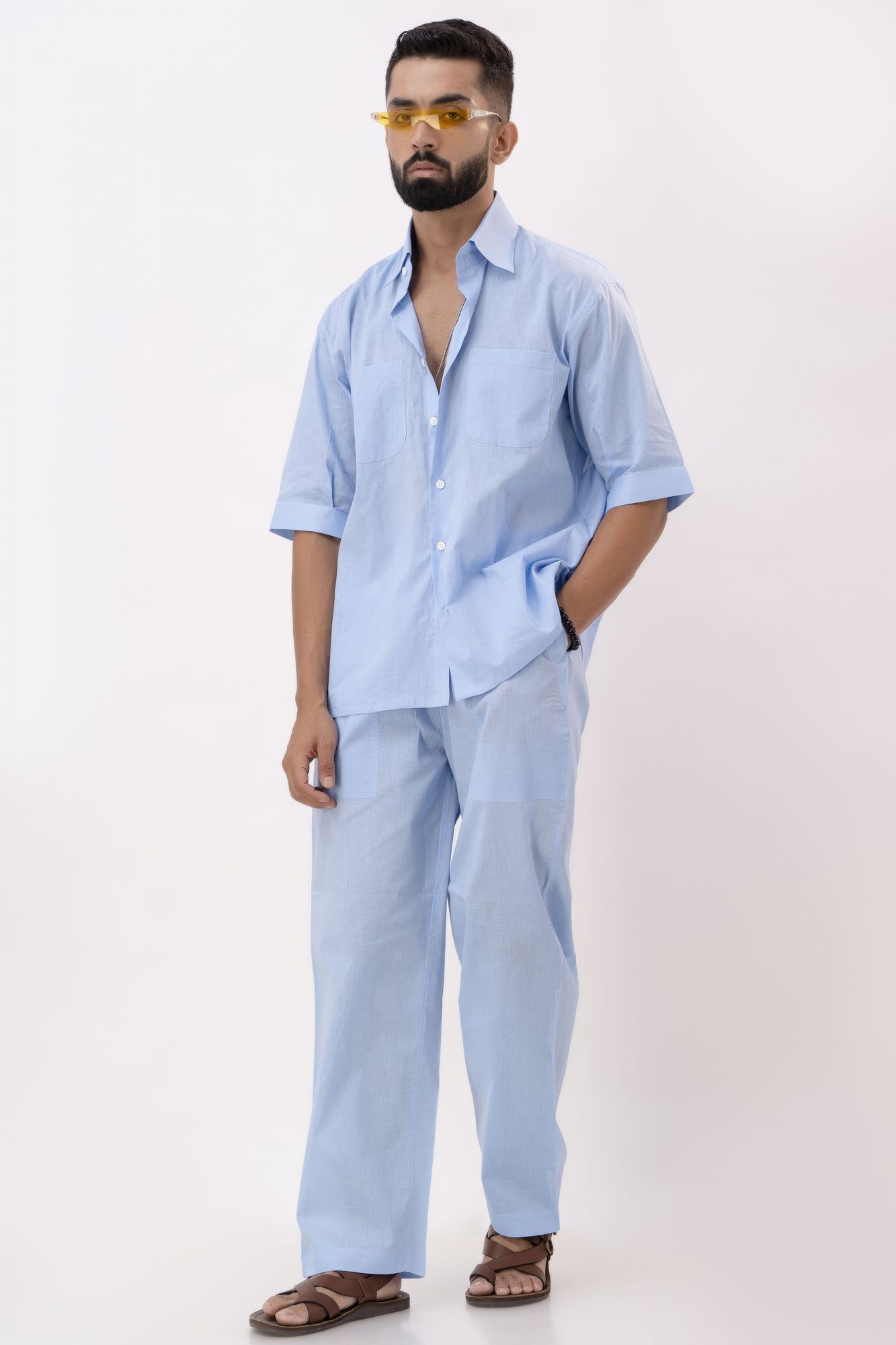 Oversized Shirt In Powder Blue