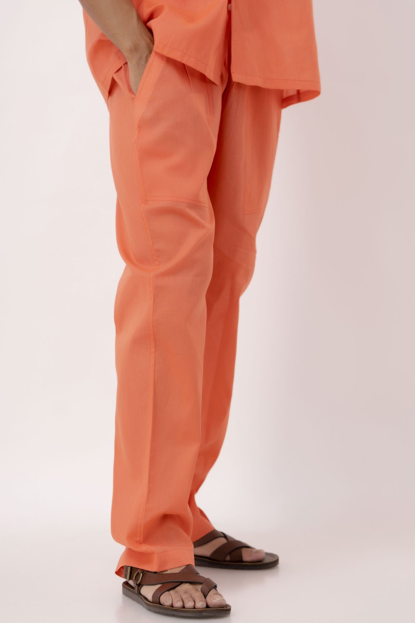 Orange Loungewear Elastic Pants