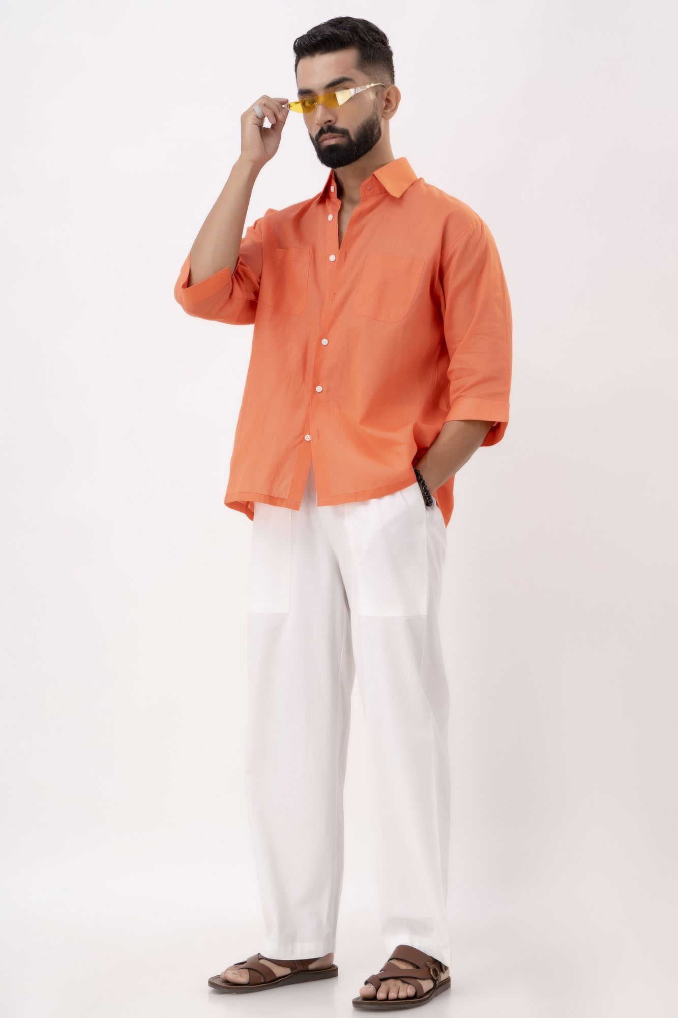 Oversized Shirt In Orange