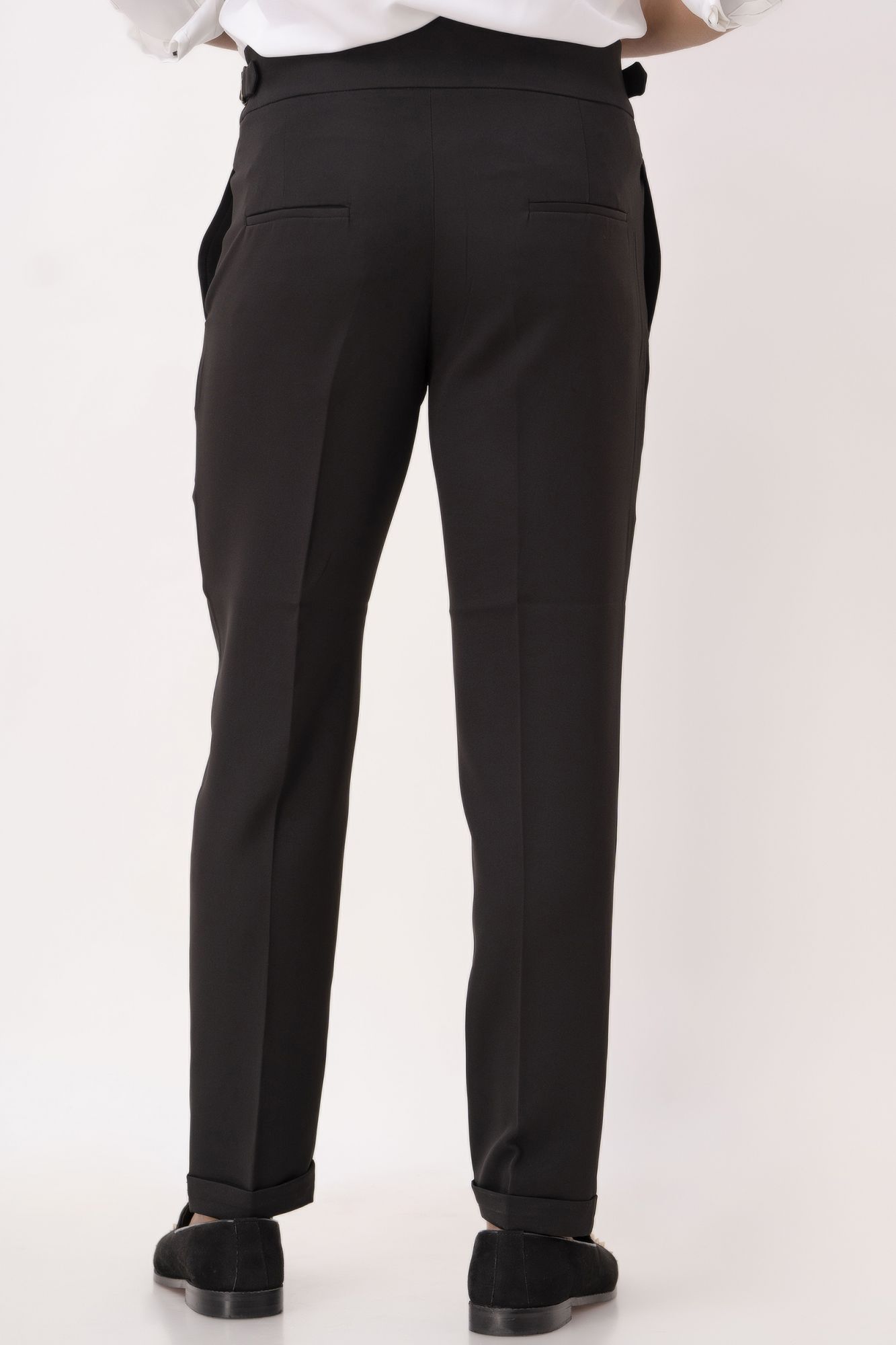 Tapered High Waist Pants In Black